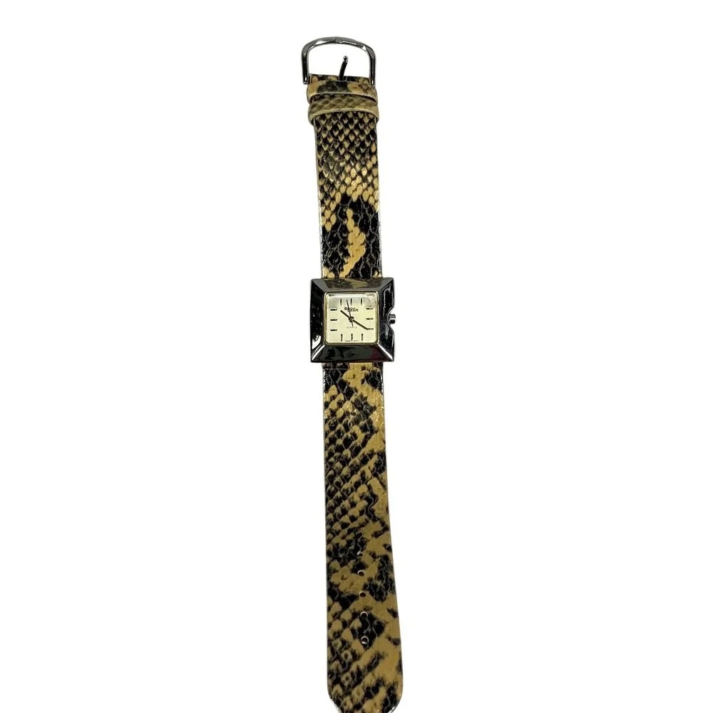 Body Gear Quartz Watch Womens‎ Square Silver Tone Snake Band Untested